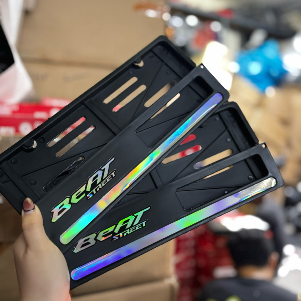 Sepasang Cover Bingkai Plat Nomor Motor List Hologram Beat Street Cover Plat Nomor Motor List Hologr