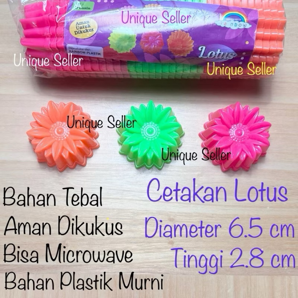 12 Pcs Cetakan Kue lotus6,5cm Plastik Cetakan Lotus Cetakan Puding Kue Putu ayu Bolukukus