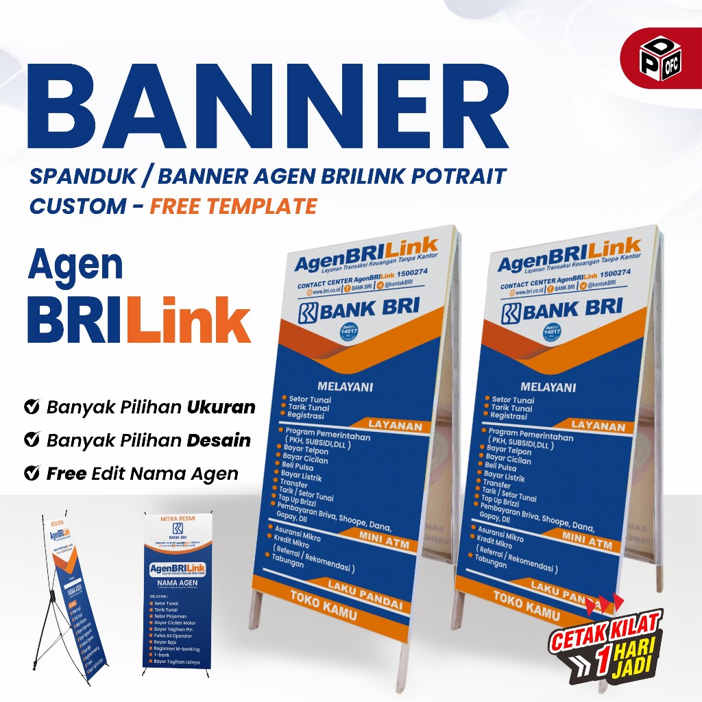 Spanduk / Baner Agen Brilink Bisa Custom Desain