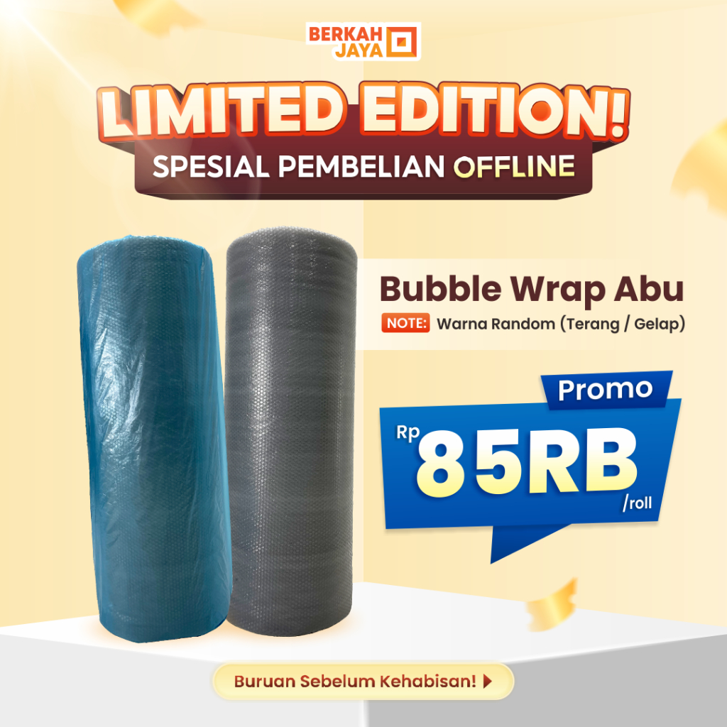 

Bubble Wrap 125cm X 50m Tebal Premium Warna Abu-Abu RANDOM (Gelap / Terang)