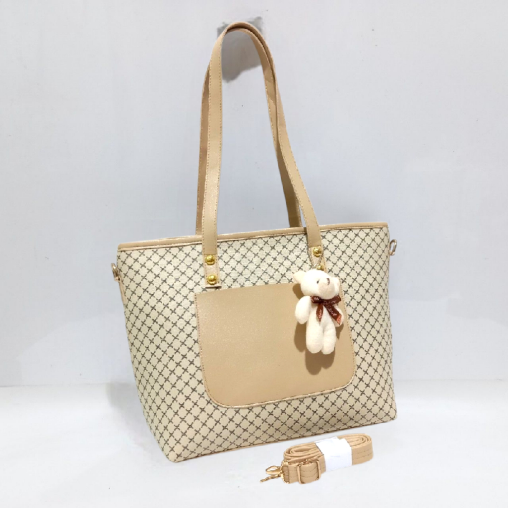 Rihaga - Totebag Wanita Besar Free Boneka Formal Ibu Kerja Kantor Tas Selempang