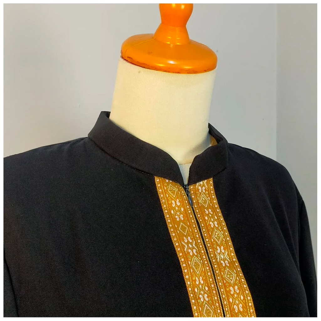 Preloved Abaya Etnik Jetblack Soft Lexus