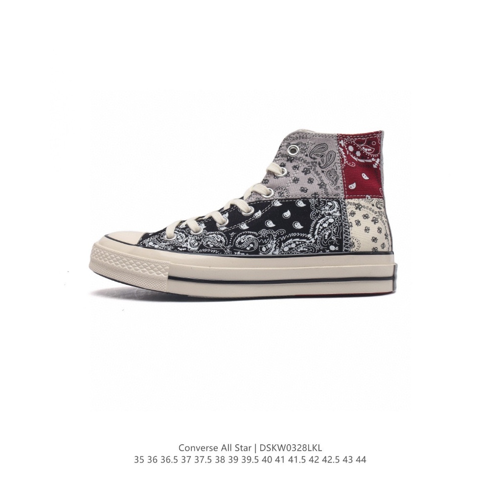 Converse Chuck 70s High X Offspring Paisley Patchwork Bandana Black Grey 169880C Original