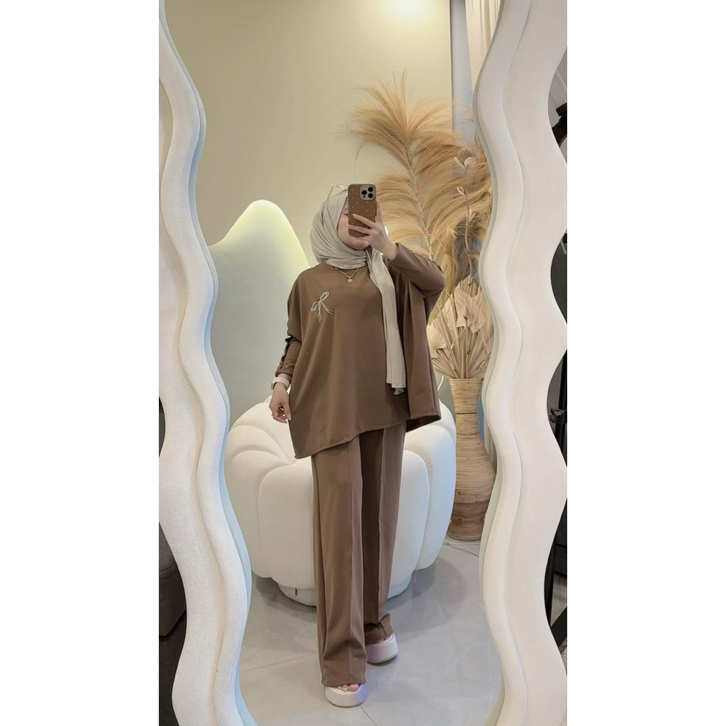 KANIA SET BATWING MEWAH SETELAN ATASAN CELANA TERBARU KANCING TANGAN