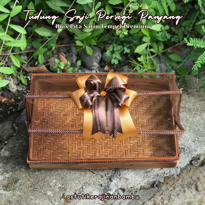 

WADAH HANTARAN SPESIAL HIAS SESERAHAN TUDUNG SAJI PERSEGI PANJANG Satuan Aneka Ukuran Hias Pita Premium/ Tudung Saji Bambu / Penutup Makanan Bambu Anti Binatang