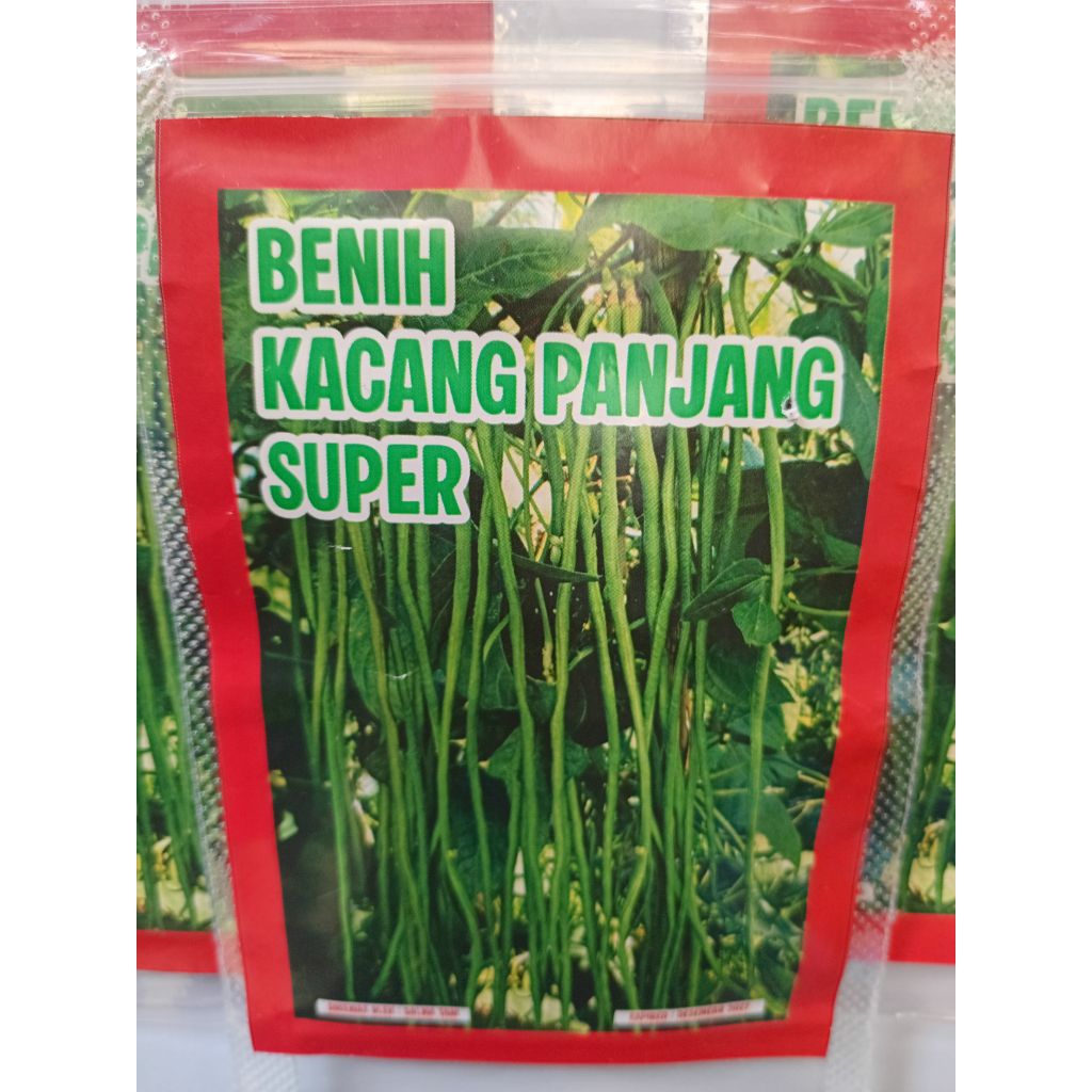benih kacang panjang super 15 gram biji hitam ujung putih petani lokal bogor