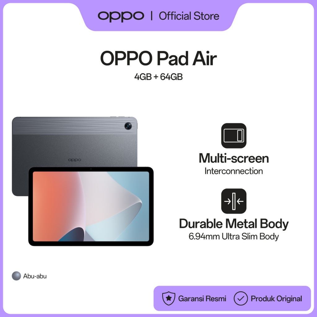OPPO Pad Air 4GB/64GB [2K HD Eye Protection Screen, Ultra Slim & Lightweight, Multi-Screen Connect]
