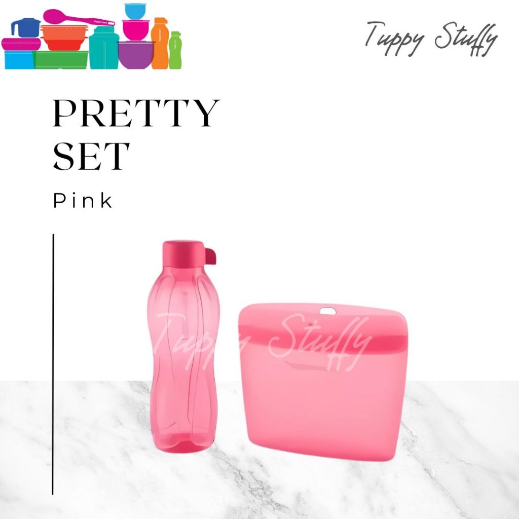 Tupperware Pretty set - Pink | Tempat bekal multiufungsi | tempat bekal silicone set tupperware