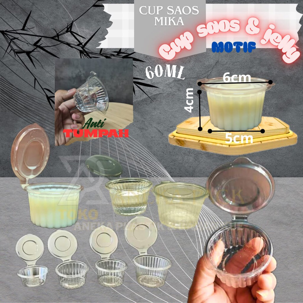 mika saos/mika puding/cup saos/cup puding tutup sambung