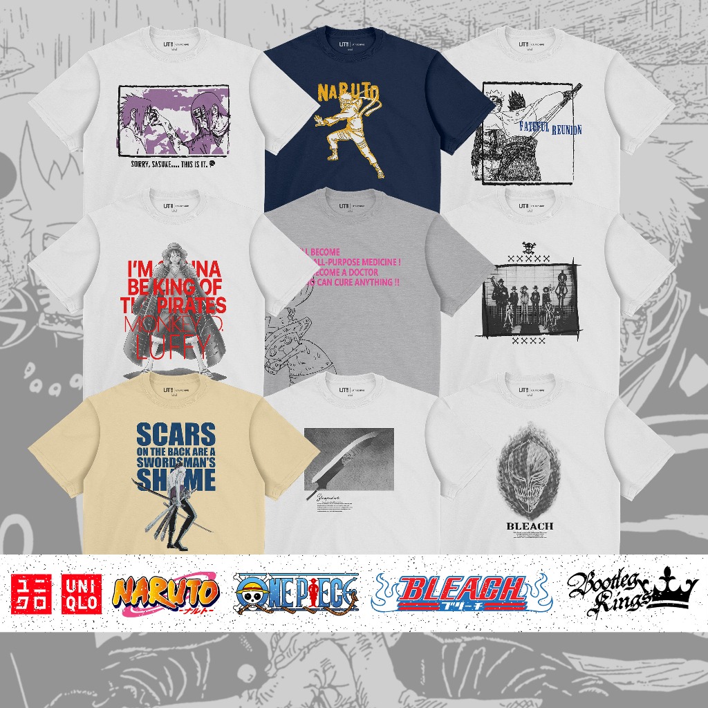[HOT] UNIQLO X NARUTO ONE PIECE BLEACH ANIME UT GRAPHIC T-SHIRT | MATERIAL 24s COTTON COMBED ASLI | 