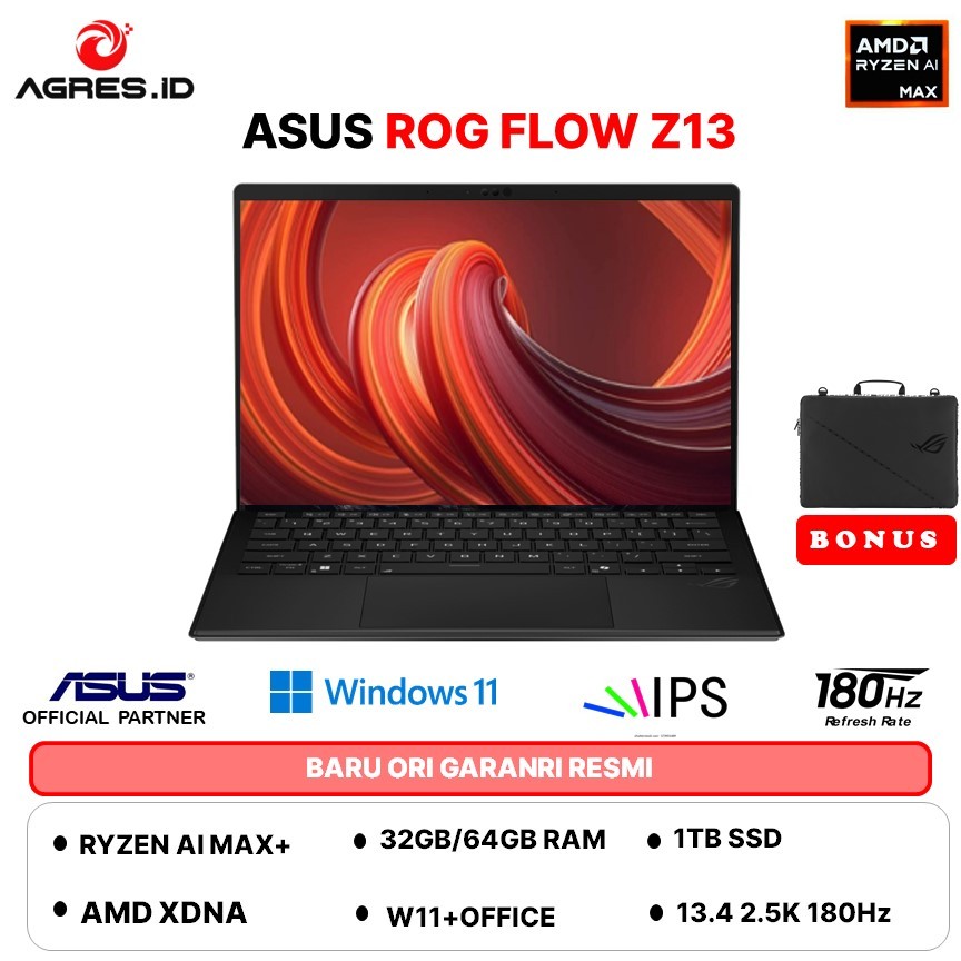ASUS ROG FLOW Z13 GZ302EA TOUCH RYZEN AI MAX+ 395 64GB 1TB W11+OHS 13.4 2.5K 180HZ PEN 2IN1 BLK