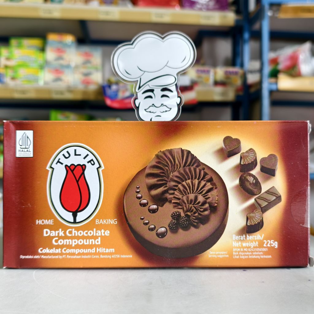 Tulip Dark Compound Coklat 225Gr /  Dark Coklat Tulip / Coklat Batang Tulip