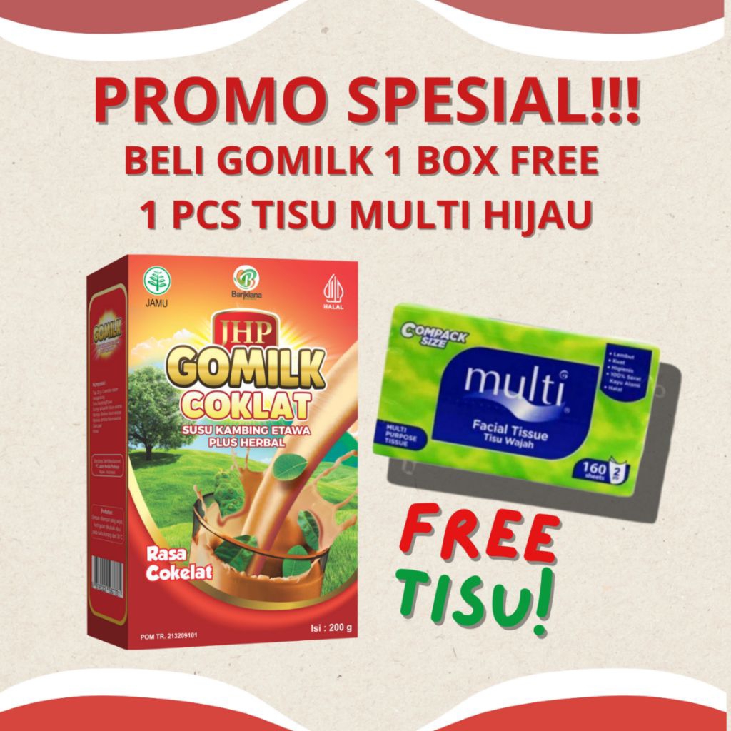 

[BISA COD + FREE TISU] SUSU ETAWA GOMILK KEMASAN @200GR | SUSU KAMBING + HERBAL BAGUS UNTUK KESEHATAN SEMUA UMUR