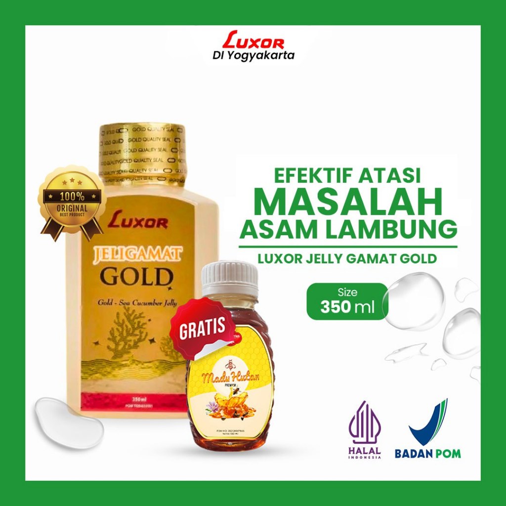 Luxor Jelly Gamat Gold luxor Jeli Jelli Gamat Gold 350ml Ekstrak Teripang 45% 100% Original