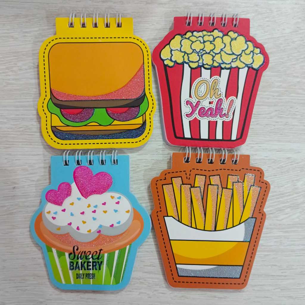 

Pink Ocean Buku Catatan Kecil model makanan Cepat Saji Burger PopCorn Kentang Goreng Fast Food and Sweet Serries Notebook Paper Stationery