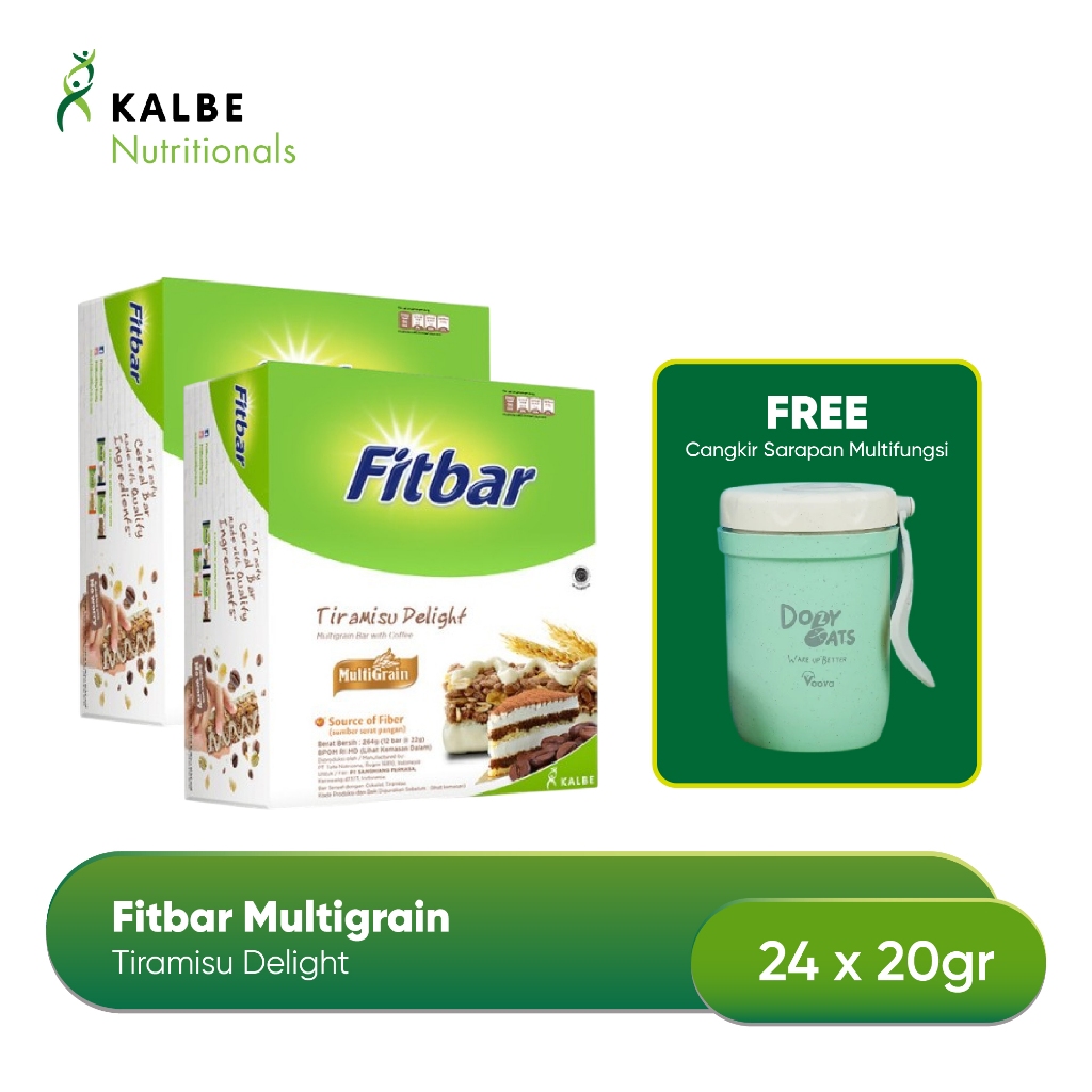

Fitbar Tiramisu Delight 12x20gr Multigrain - Isi 2 Free Cangkir Sarapan Multifungsi