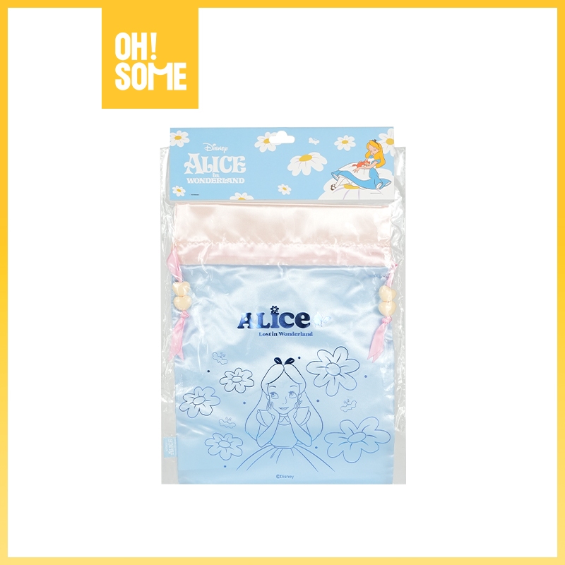 [OHSOME x Disney] -  Disney Solo Corner Alice in wonderland Drawstring Bag Pouch Tas Serut Karakter 