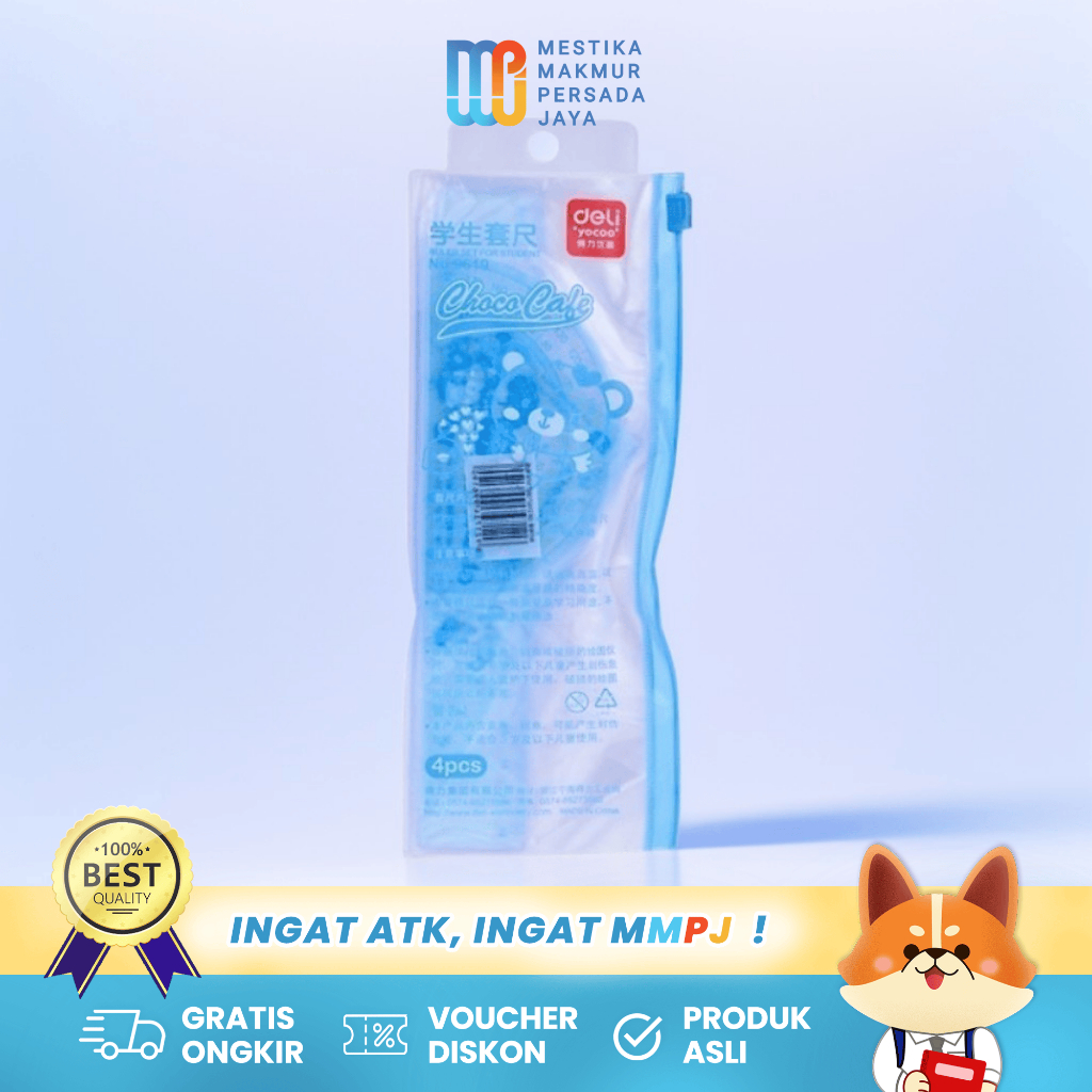 

Deli Set Penggaris 4 in 1 Lengkap + Tas Zip Transparan 9619