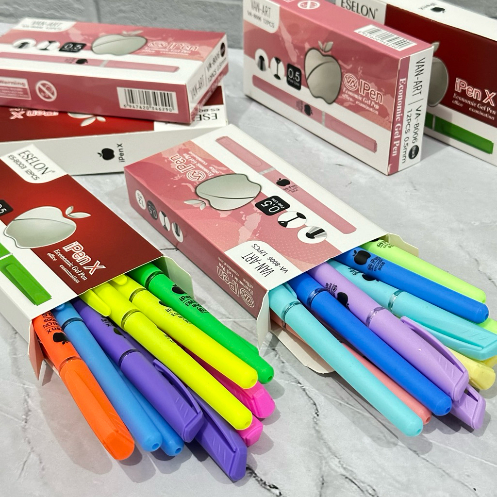 

1 LUSIN 12 PCS Gel Pen Pulpen Ipen X 0.5mm