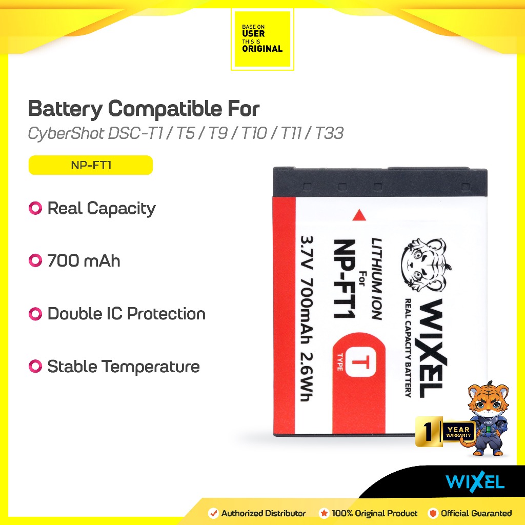 WIXEL Baterai Kamera NP-FT1 for Sony CyberShot DSC T1 T5 T9 T10 T33 L1 M1 T11 T3 T77 M2 Camera Batte