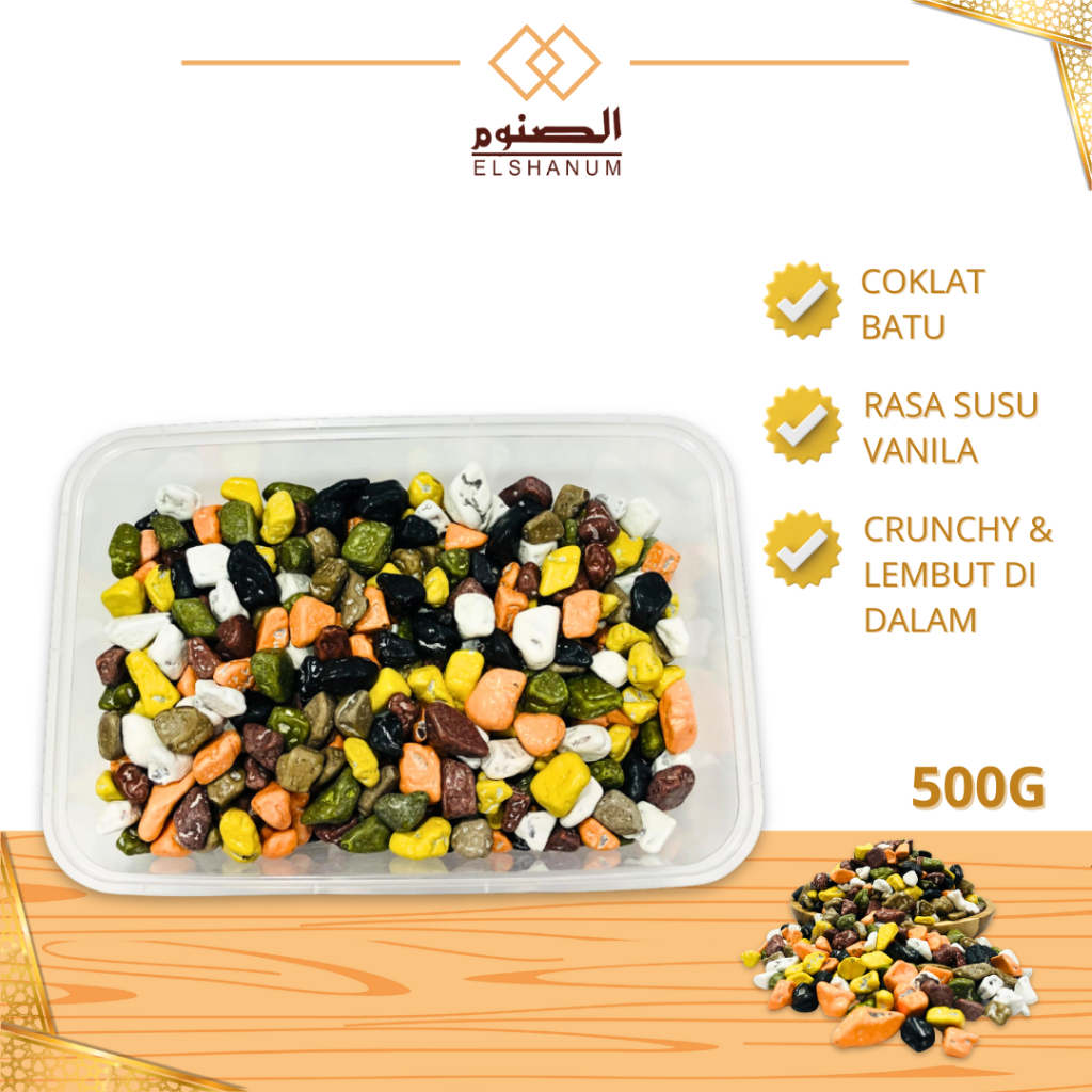 

Coklat Krikil 500gr / Coklat Batu Warna Warni / Coklat Arab Original / Oleh - Oleh Haji dan Umroh