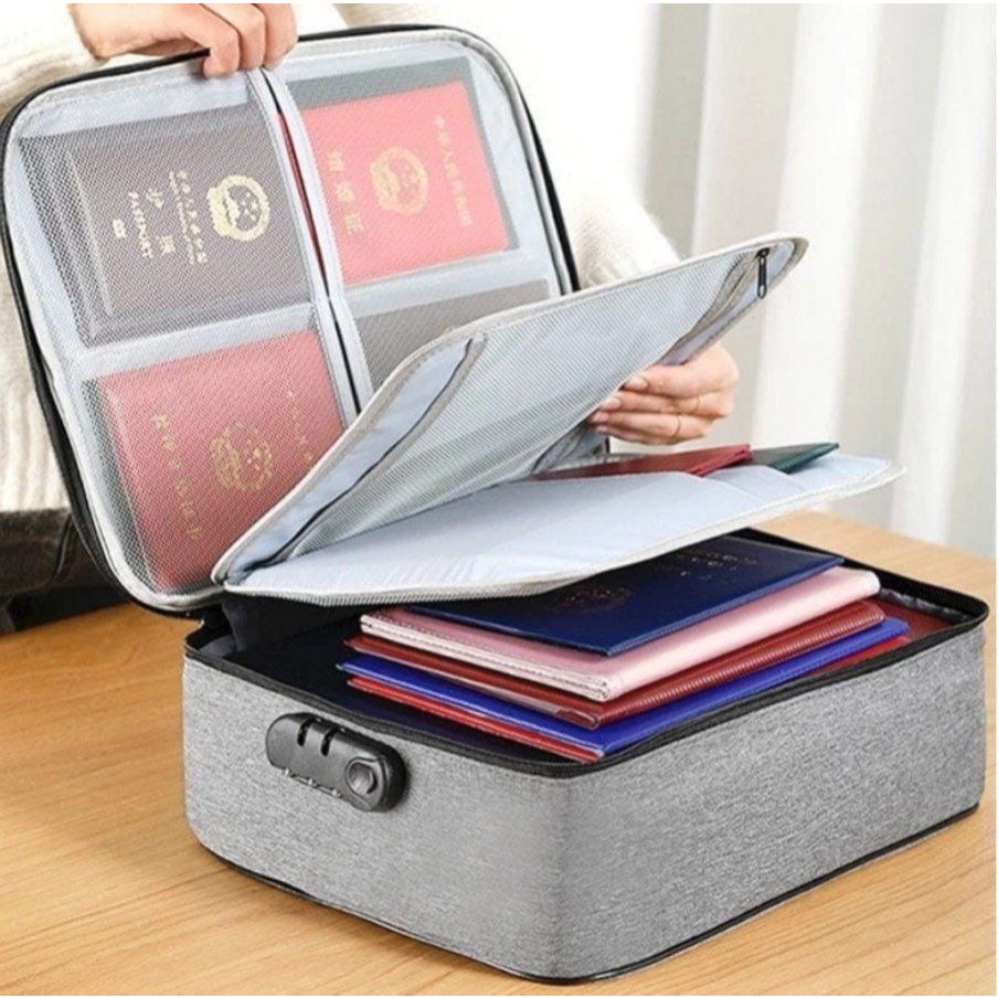 Tas koper Dokumen Anti Air Password Travel Bag Penyimpanan surat penting / tas dokumen tempat berkas