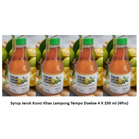 

Sirup Syrup Jeruk Kunci / Calamansi / Kasturi Tempo Doeloe Khas Lampung 4 X 250 ml (4Pcs)