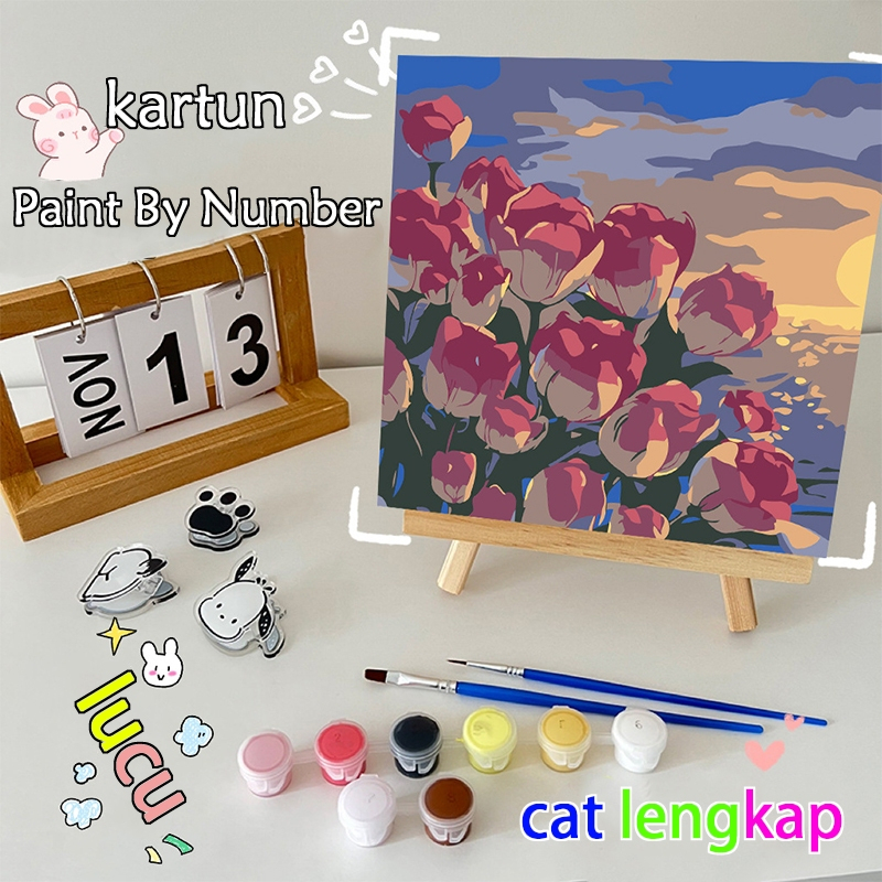 

DONMI Paint By Number Kit 20x20cm Lukisan Kanvas DIY Digital Painting Kit