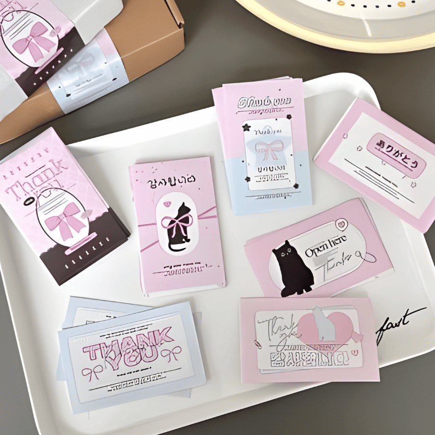 

[20 Pcs] Sealing Sticker Cat Ribbon Segel Packing Kemasan Cute Lucu/ Stiker Seal (6x10 Cm) - Studio Strawberry