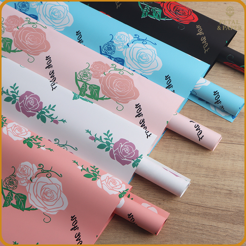

Kertas Buket Bunga Motif Mawar Flower Wrapping Paper Cellophane KB6177
