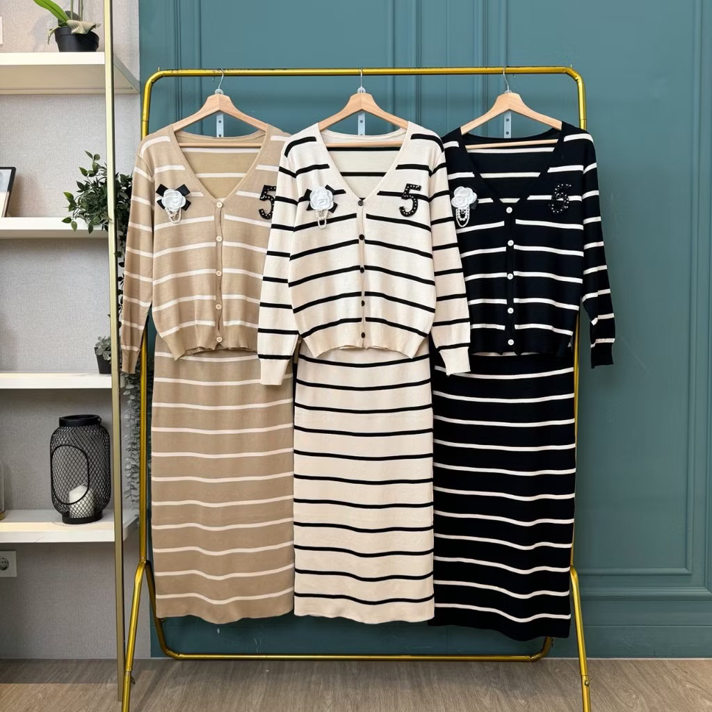 ONESET ROK + CARDIGAN SALUR KNIT / SETELAN ROK RAJUT 5