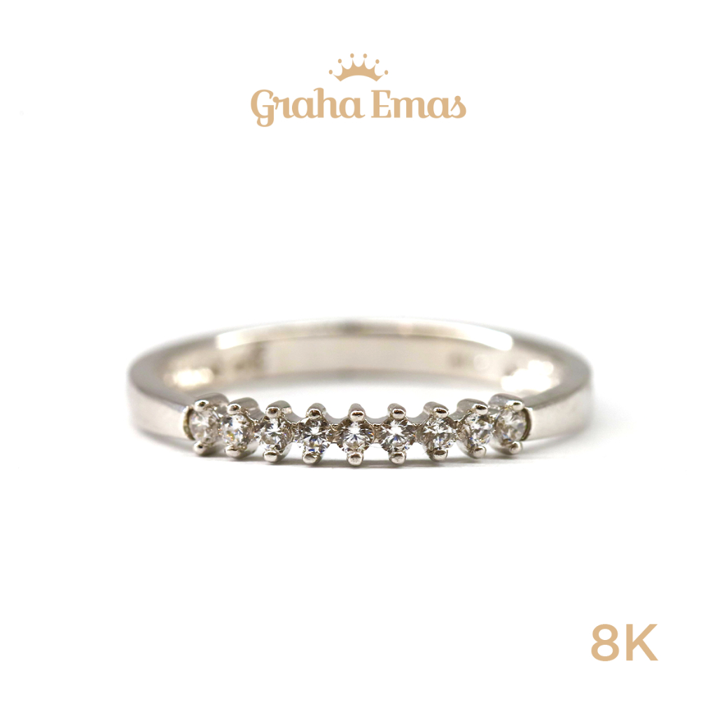 Graha Emas Cincin Emas Putih Listring 8K - White Gold Ring Listring Model 8ct [ 00PW ]