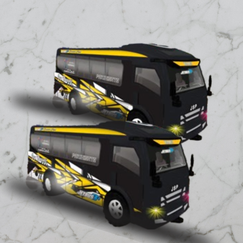 Mainan Mobil Elf Travel Musik Telolet & Alarm Mundur AM.12 // Mainan Anak Laki Laki Mobil Mobilan El