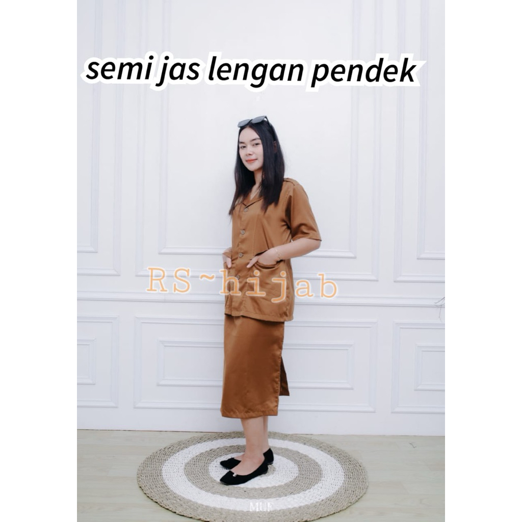 seragam kerja wanita seragam khaki PEMDA/PNS/PDH lengan pendek