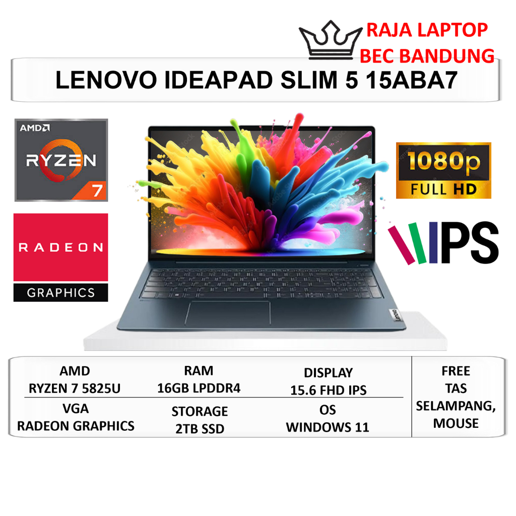 Lenovo Ideapad Slim 5 15 Amd Ryzen 7 5825U 16GB 1TB SSD 15" FHD IPS Windows 11 Home