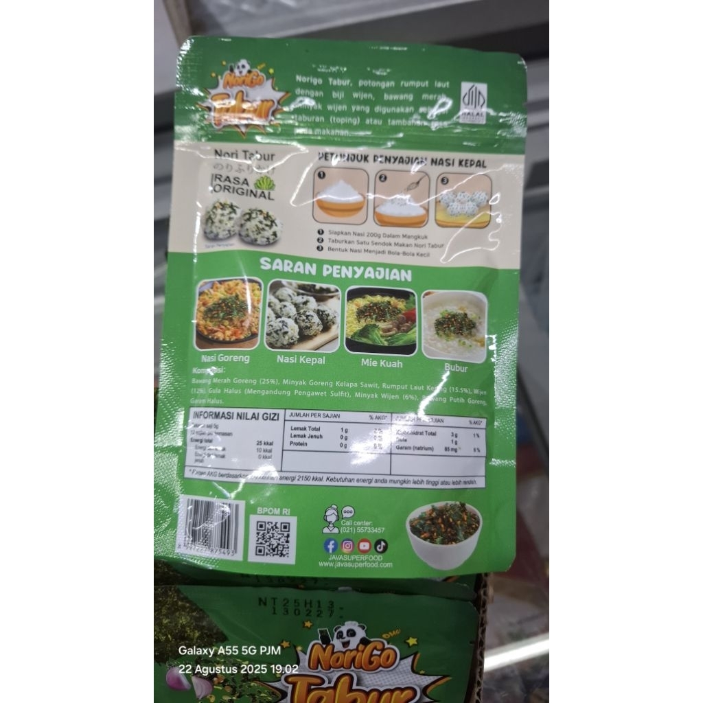

NoriGo Tabur rasa original 60g