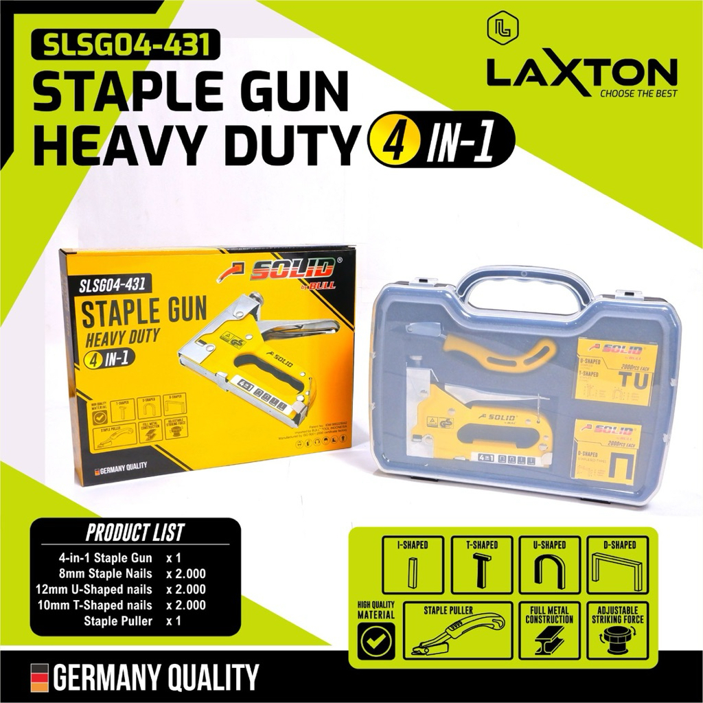 

Staple Gun Heavy Duty 4 in 1 Solid + Isi Paku & Alat Cabut – Tembakan Staples Multi Fungsi SLSG04-431