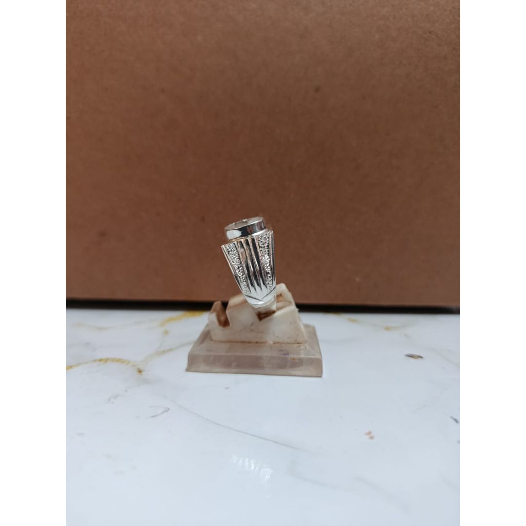 emban kotak untuk batu oval perak 925 handmade011