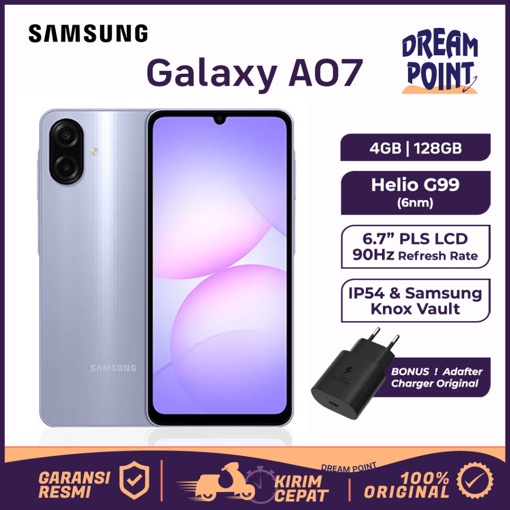 Samsung Galaxy A07 4/128GB Android Murah Original 100% Handphone 1 Jutaan Terbaik 2025 Original