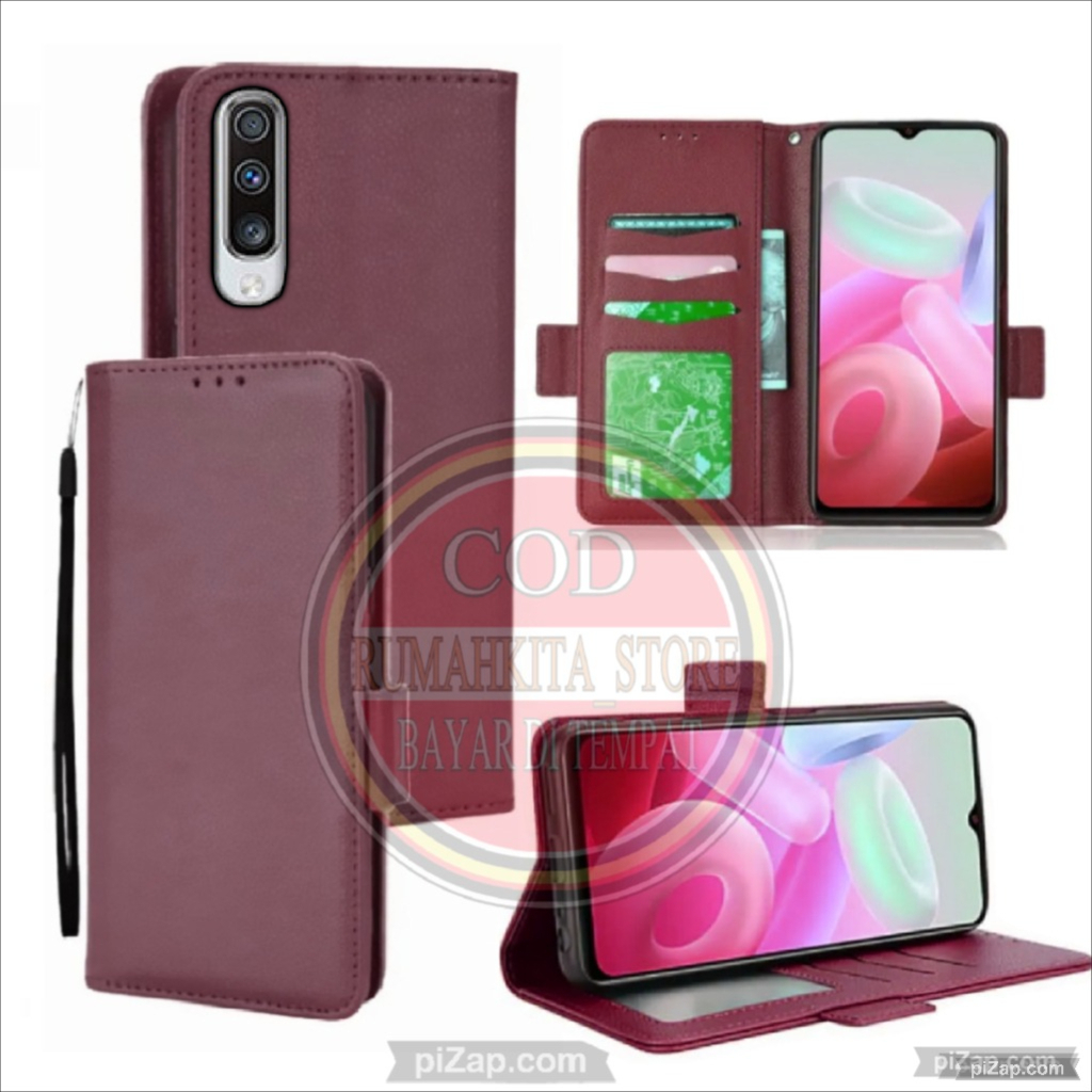 CASE HP SAMSUNG GALAXY A7 2018 (A750) - CASING DOMPET-FLIP COVER LEATHER-SARUNG HP