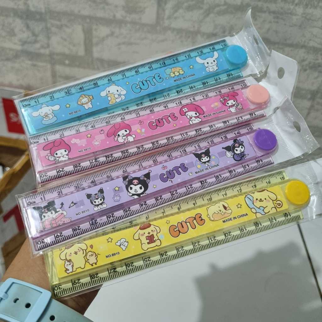 

Kiddypicks - Penggaris Lipat 30 cm Sanrio Kuromi Melody Chinnamorol Transparan Unik Lucu Anak Sekolah Stationery