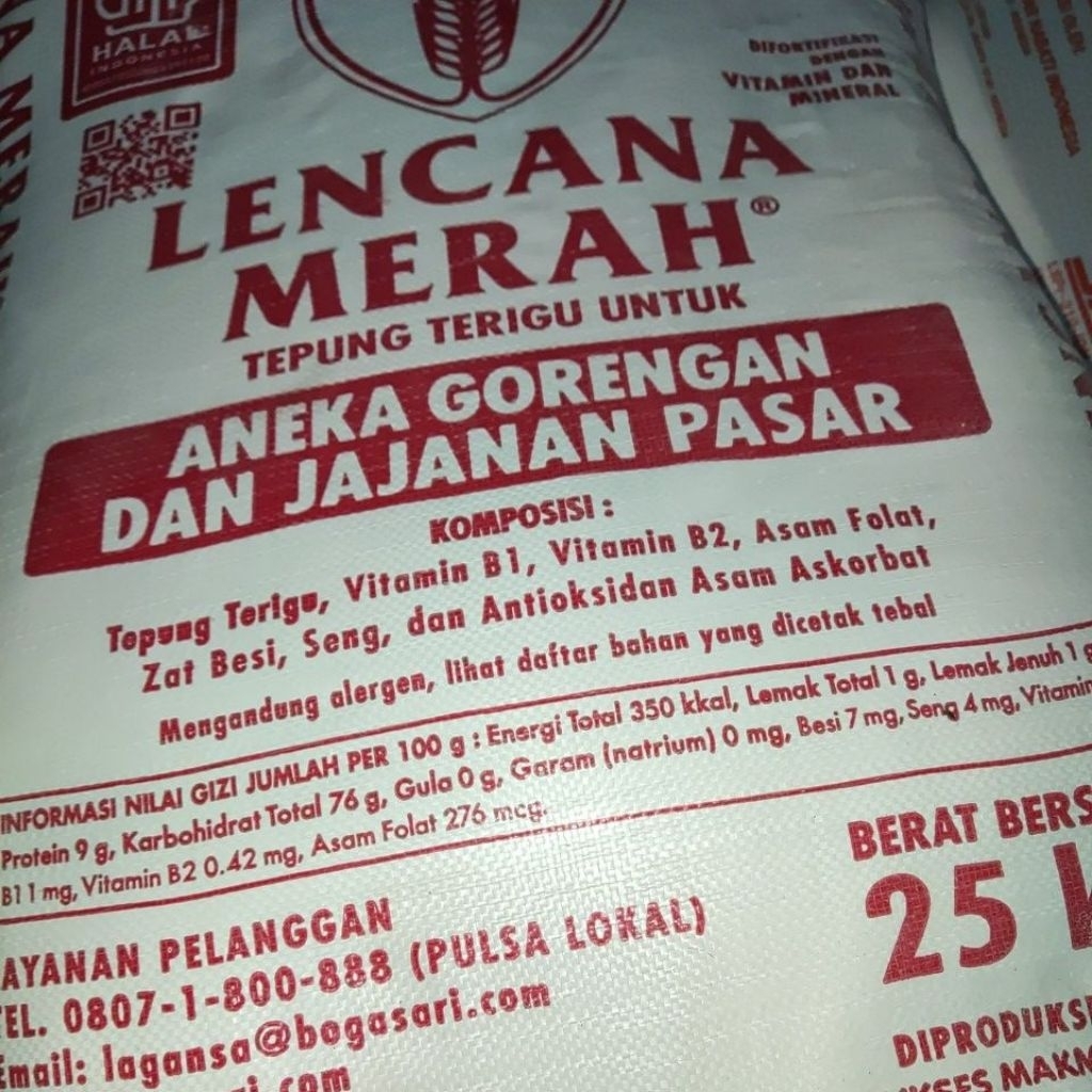 

Tepung lencana merah 25 kg