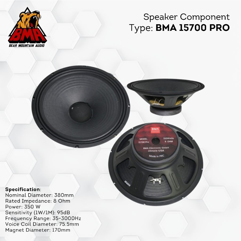 SPEAKER KOMPONEN 15 INCH Ferrite | BMA