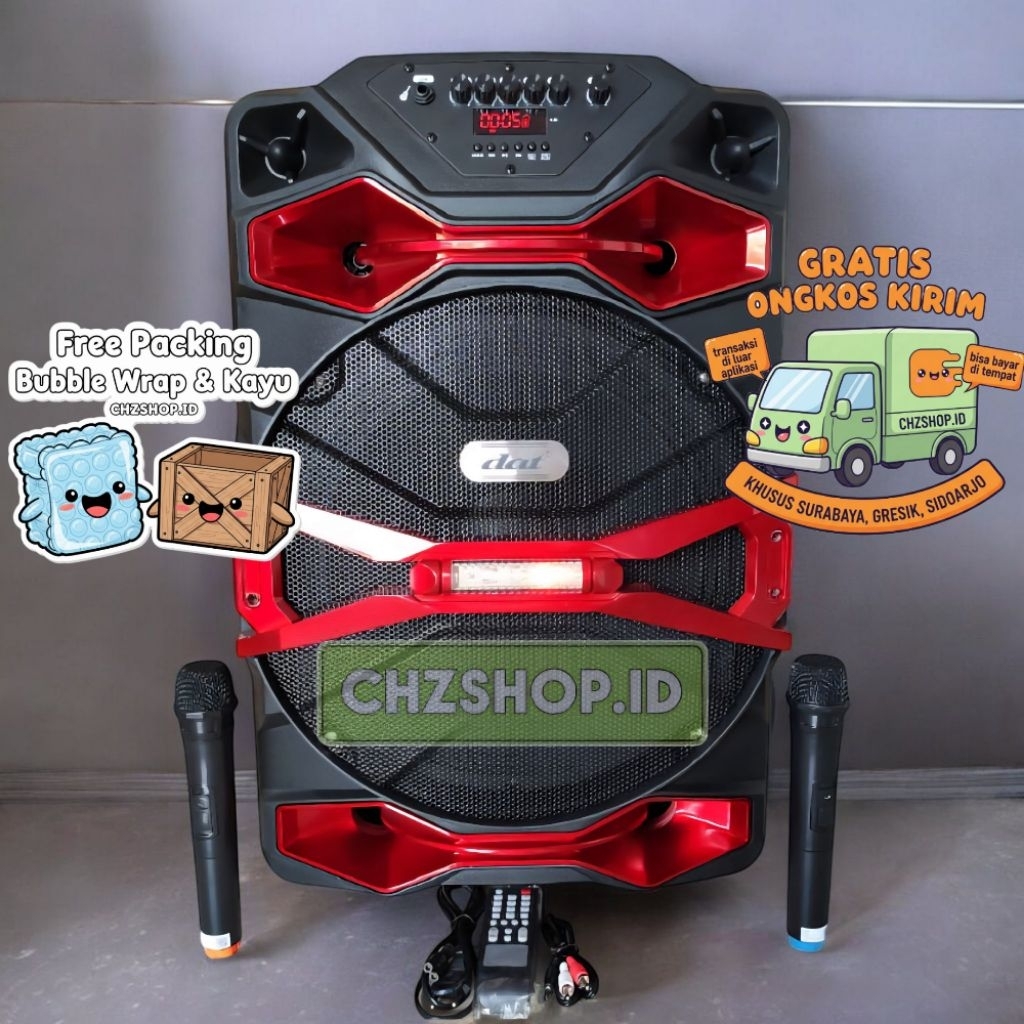 DAT DT 1218 / DT 1518 Speaker Portable Speaker Troli 12 inch DAT DT1218 / 15 inch DAT DT1518 DISKON 