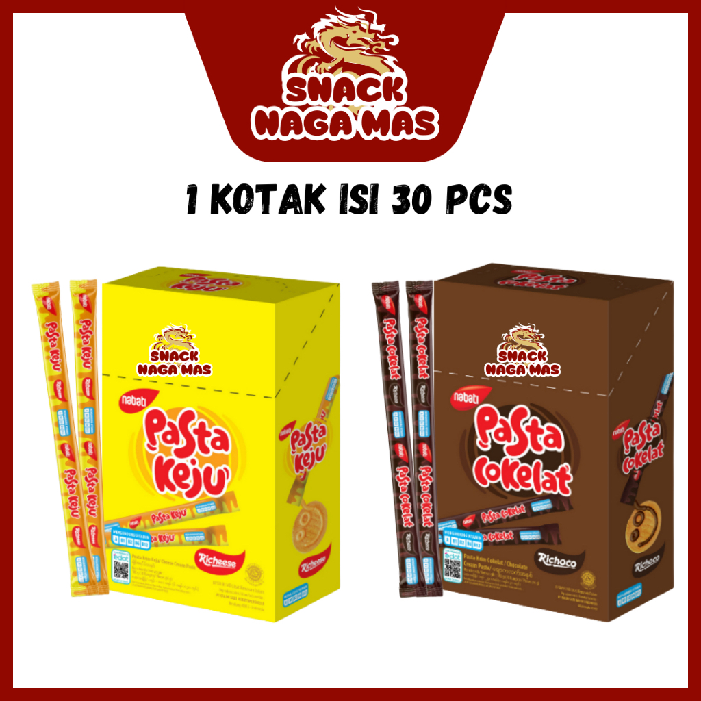

NABATI PASTA RICHEESE PASTA KEJU - COKELAT | RICHOCO PASTA COKELAT [1 BOX ISI 30 PCS]