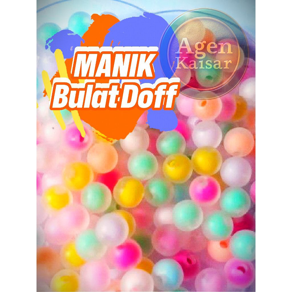 Manik Bulat Doff akrilik 10mm, (10gr)