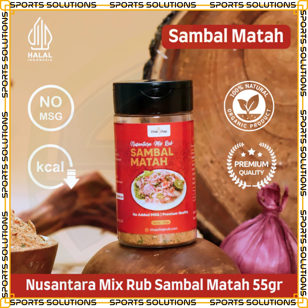 

Sports Solutions pro - Chopchop Nusantara Mix Rub Sambal Matah 55gr Bumbu Serbaguna No MSG Halal Premium Quality untuk Diet Bekal Anak & Suami