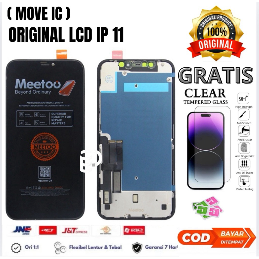 Lcd Original IP 11 Fullset Touchscreen Gratis Tempered Glass /Lcd Original IP 11 Move IC