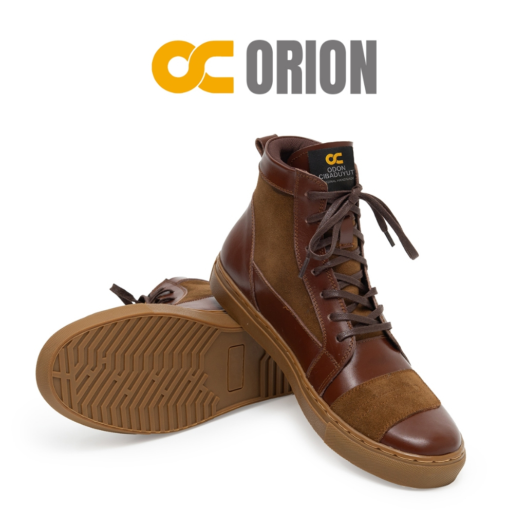 Sepatu Boots Pria Kulit Asli Odon Cibaduyut High Cut Sneakers Casual Premium