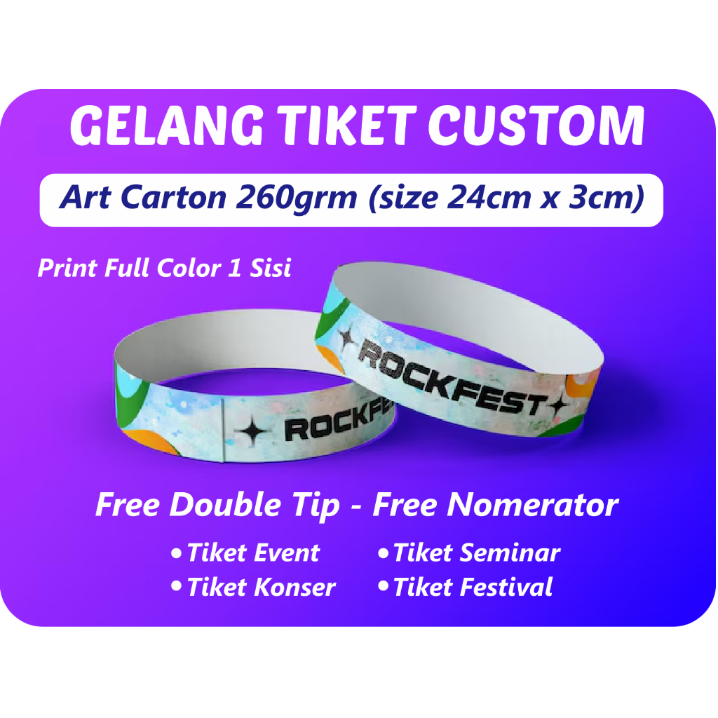 TIKET GELANG Custom Event WAHANA KONSER TIKET GELANG Wristband Custom